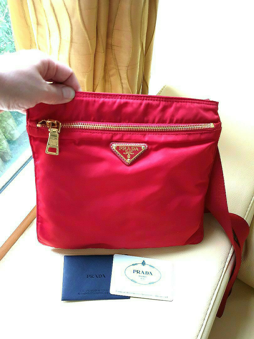 red nylon prada bag