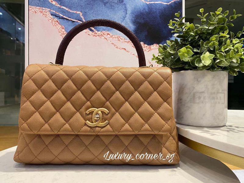 RARE! Chanel coco handle dark beige, Luxury, Bags & Wallets on Carousell