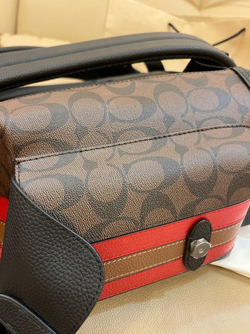 Hudson backpack in signature canvas with varsity stripe deals
