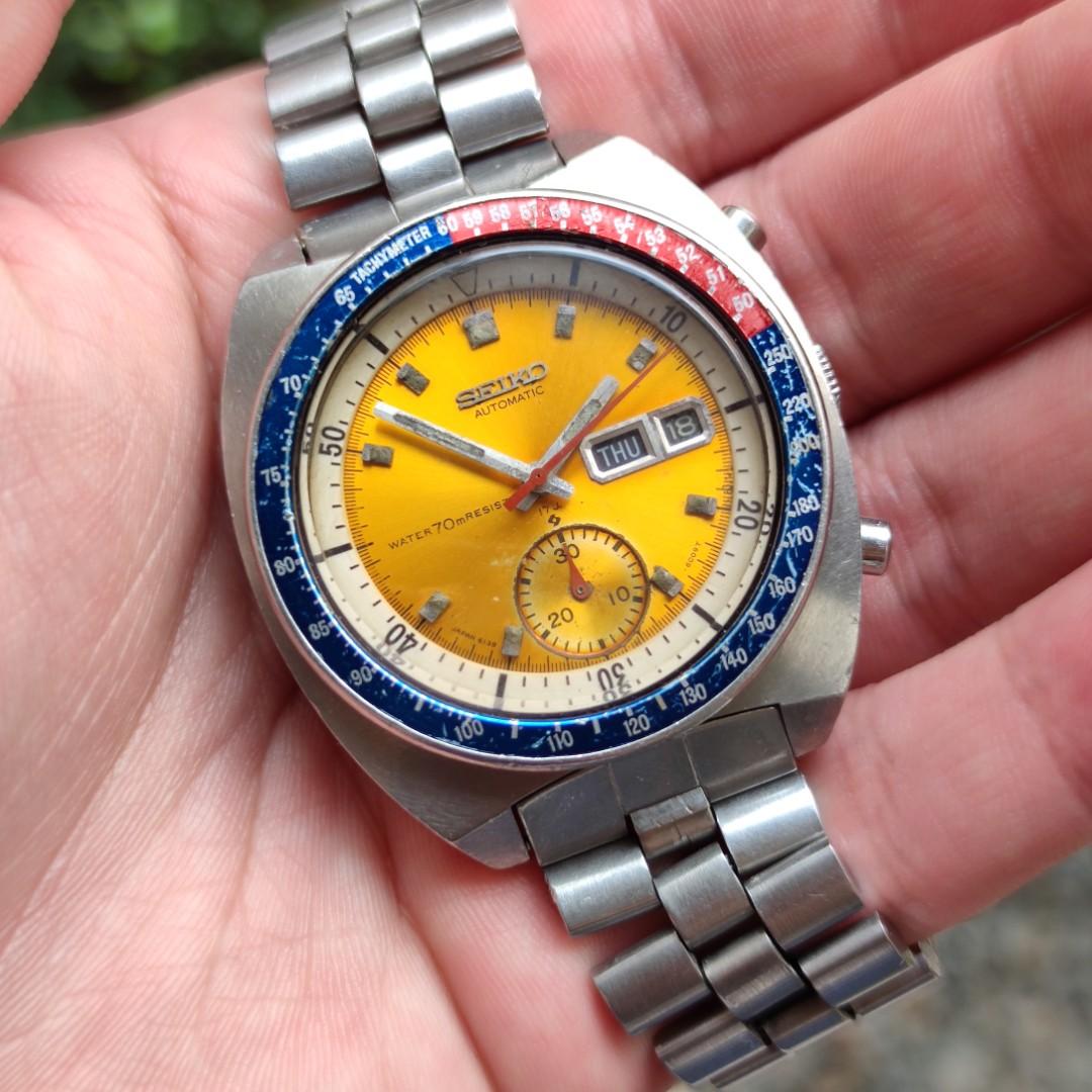 Seiko 6139-6005 Yellow Pogue, Luxury, Watches on Carousell