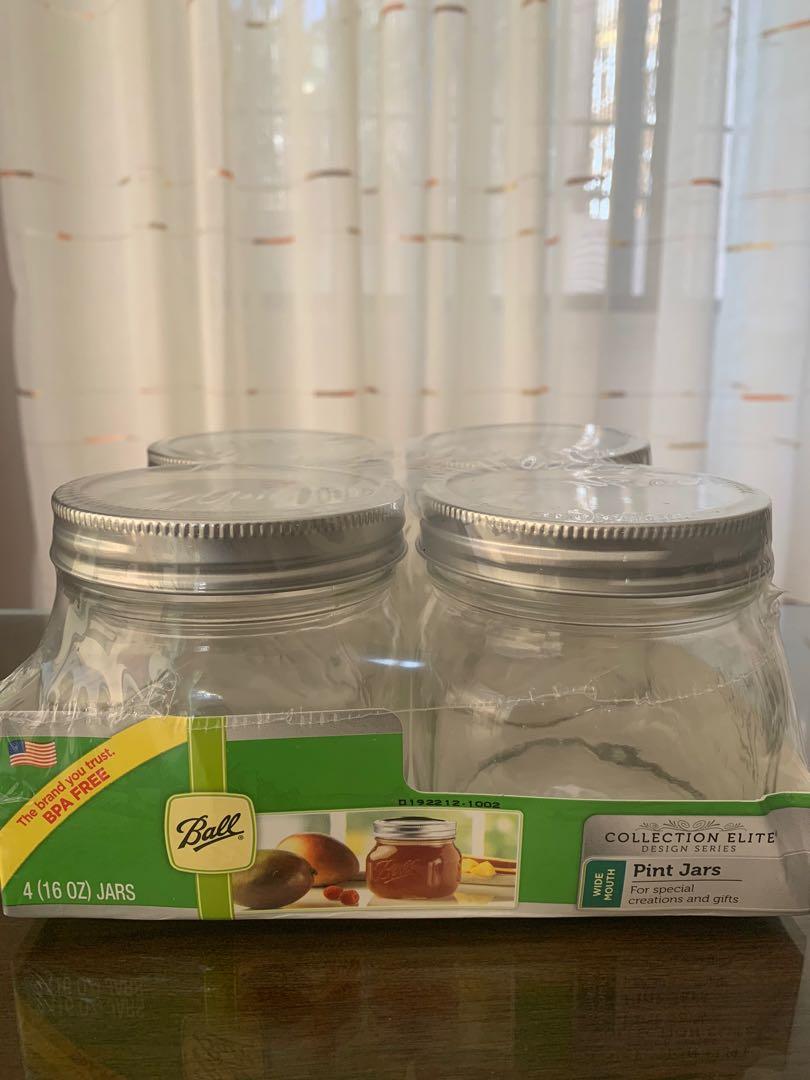 Elite Platinum Wide-Mouth Jars, 16-oz., 4-Pk.