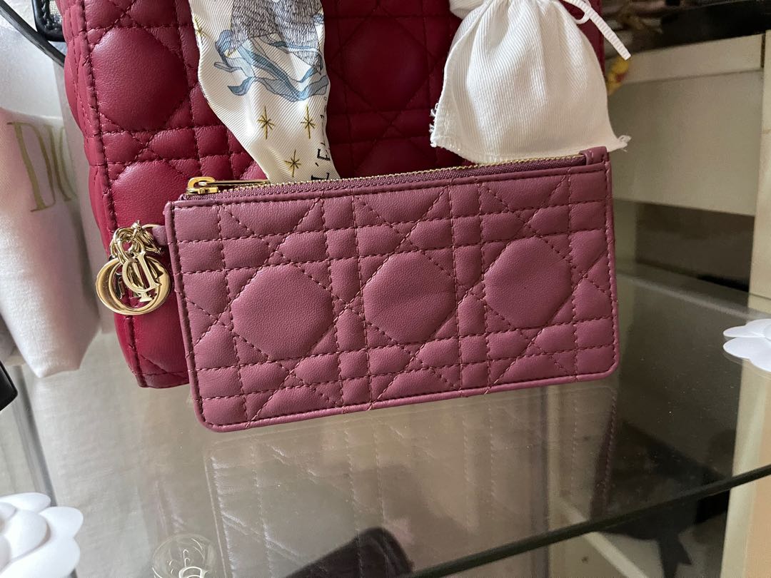 Small lady dior zip card holder clearance