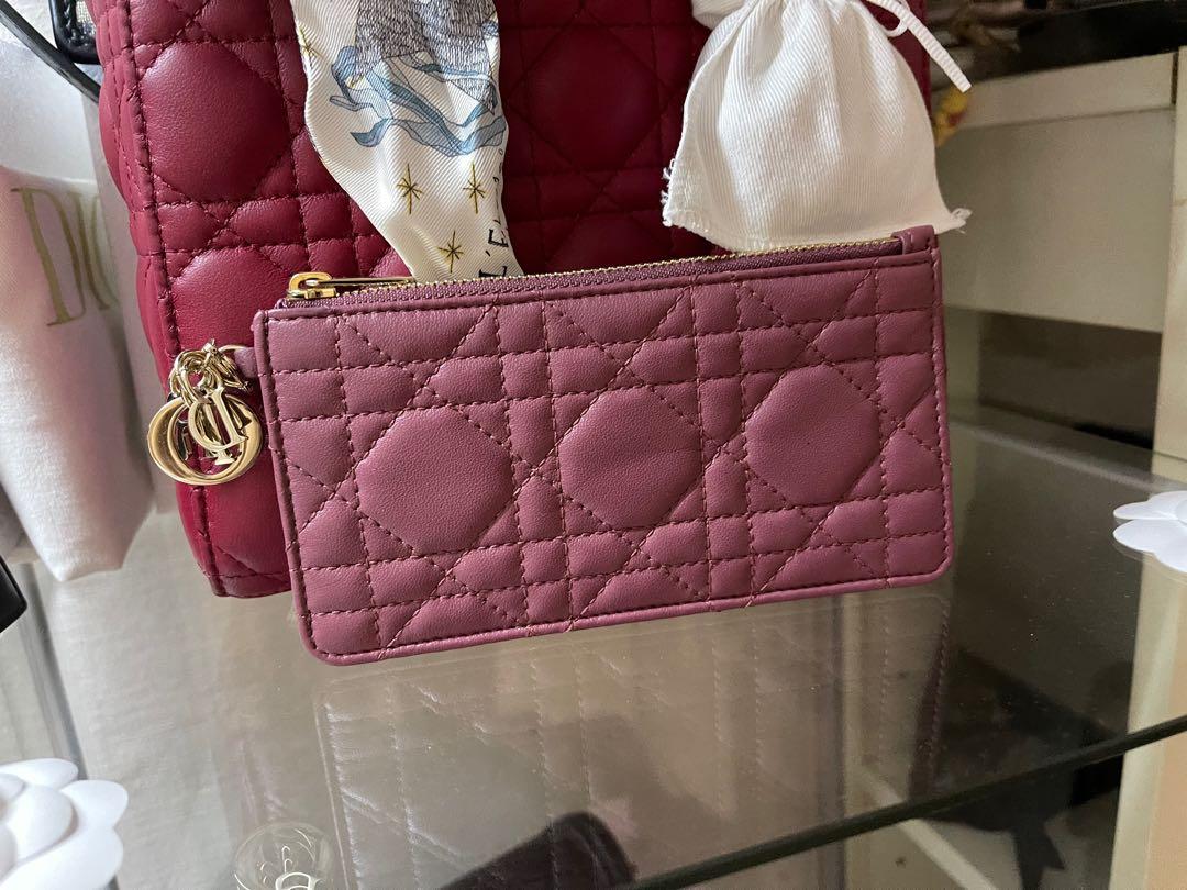 Small lady dior zip card sales holder
