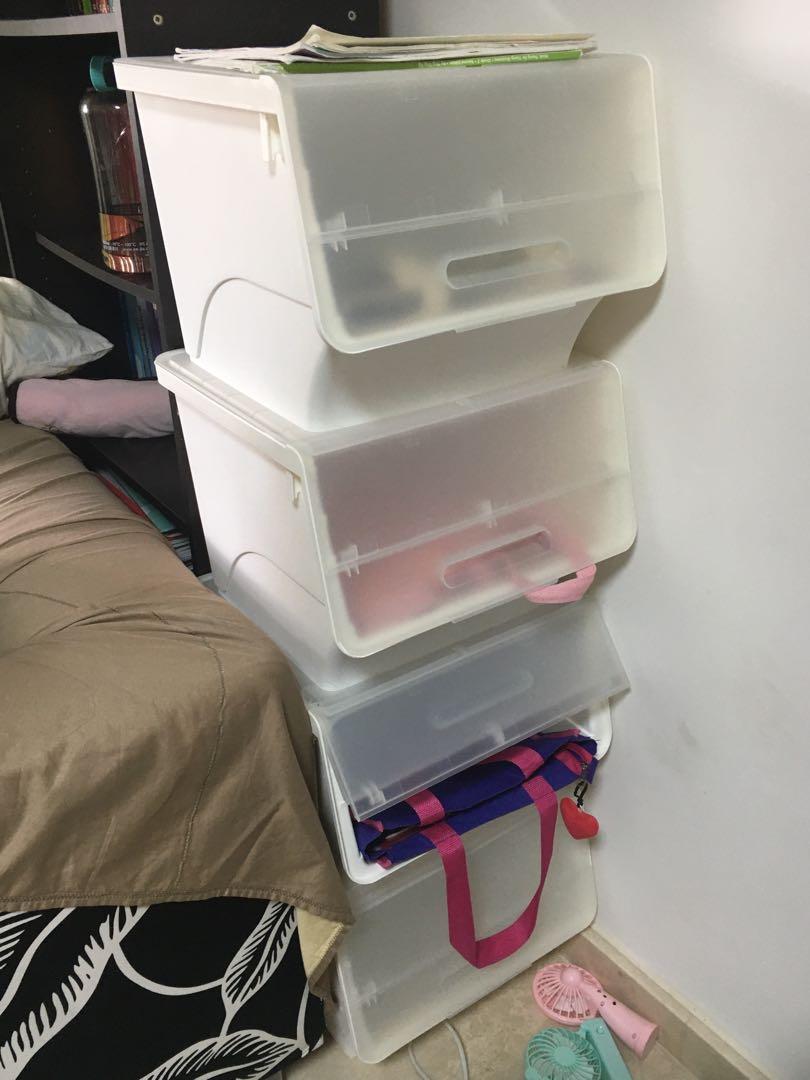 Stackable storage shelves for pantry , clothes and general storage