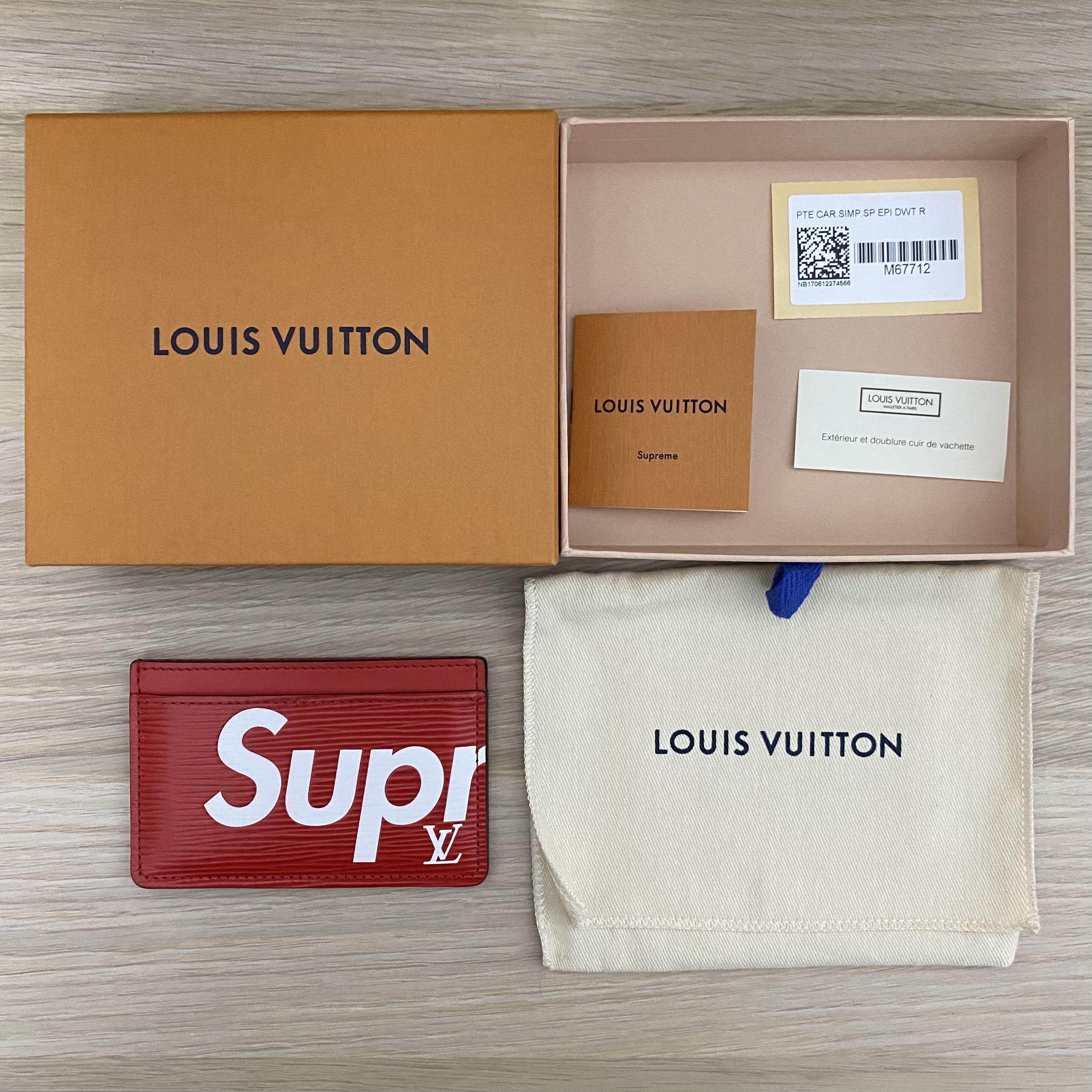 LOUIS VUITTON Porte Carte Simple Card Case Limited Edition Supreme M67712