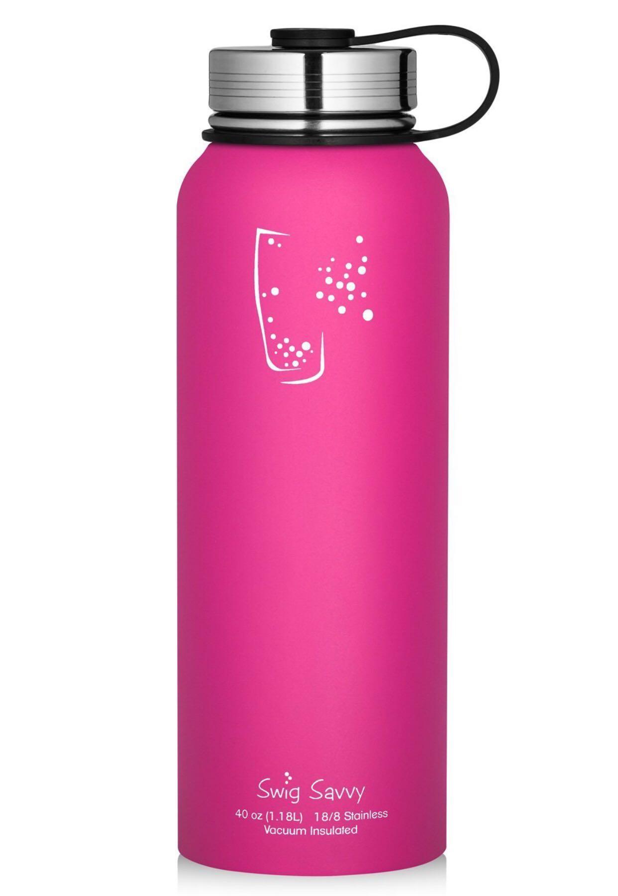 Swig Savvy 40oz Vacuum Insulated Stainless Steel Water Bottle with