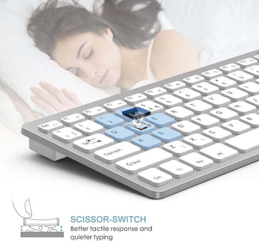 Wireless Keyboard and Mouse, Jelly Comb KUT019 2.4G Ultra Slim Compact