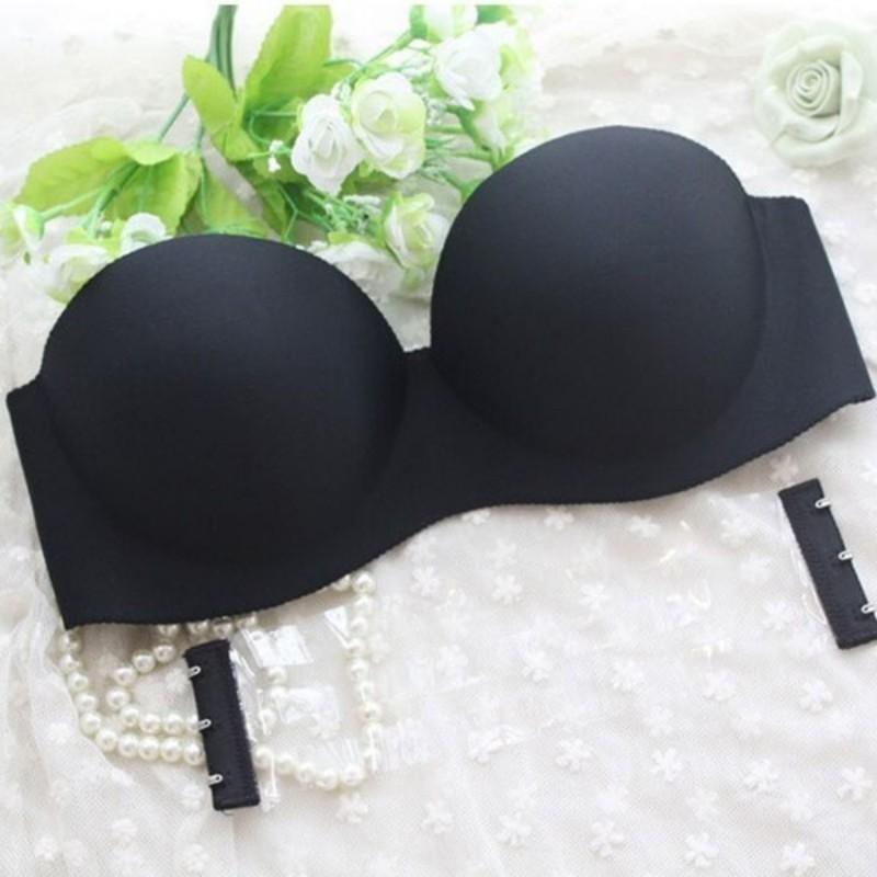 Nude Black White Invisible Clear Back Strapless Bras Sexy Push up
