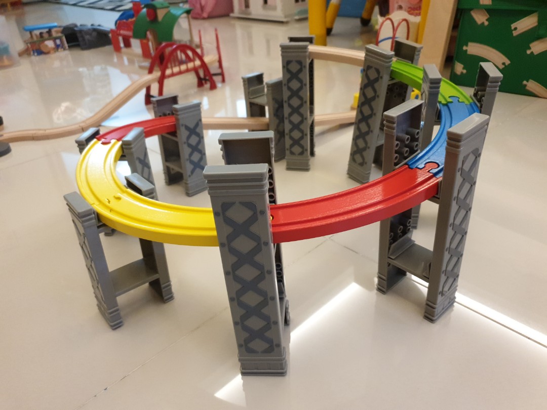Spiral wooden train track on sale