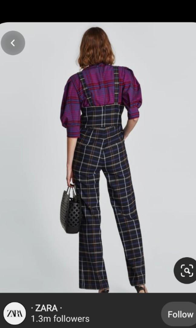 Zara hotsell plaid jumpsuit