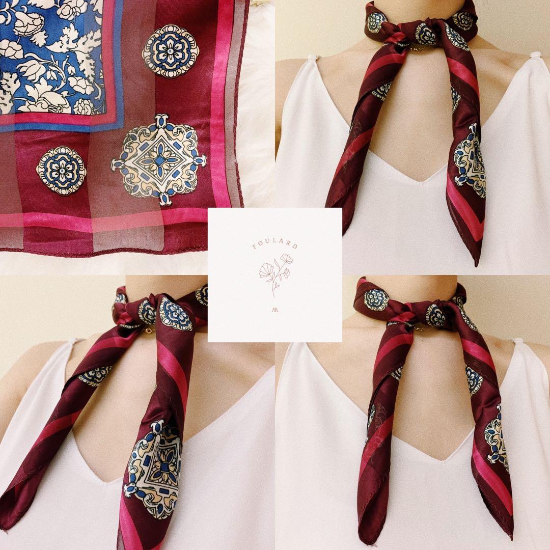 Maroon silk scarf cheap