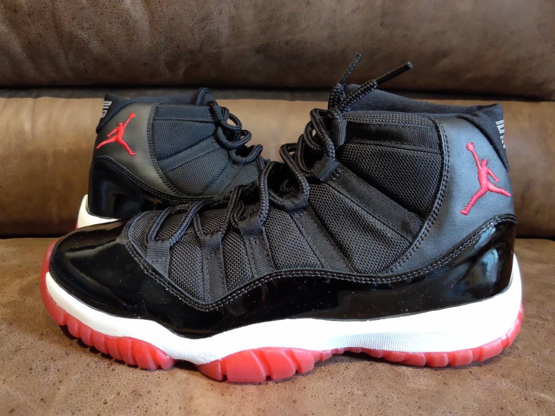 Nike Air Jordan 11 XI Retro 2001 Black Varsity Red White Bred 136046 061 US Size 9 NMD