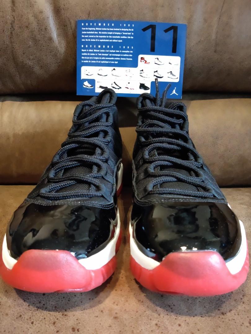 Nike Air Jordan 11 XI Retro 2001 Black Varsity Red White Bred 136046 061 US Size 9 NMD