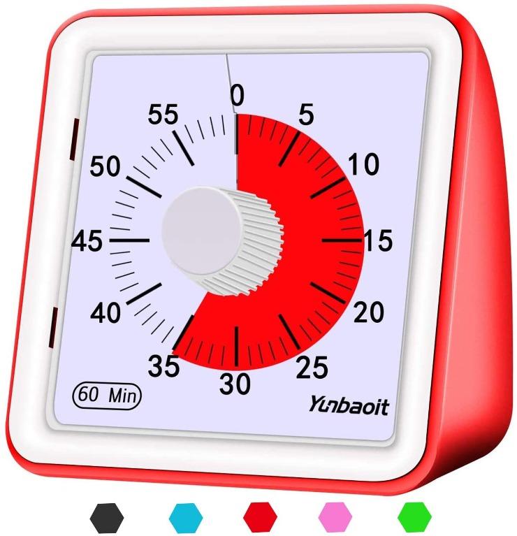 B280 Yunbaoit Visual Analog Timer,Countdown Clock,No Loud Ticking,Time ...