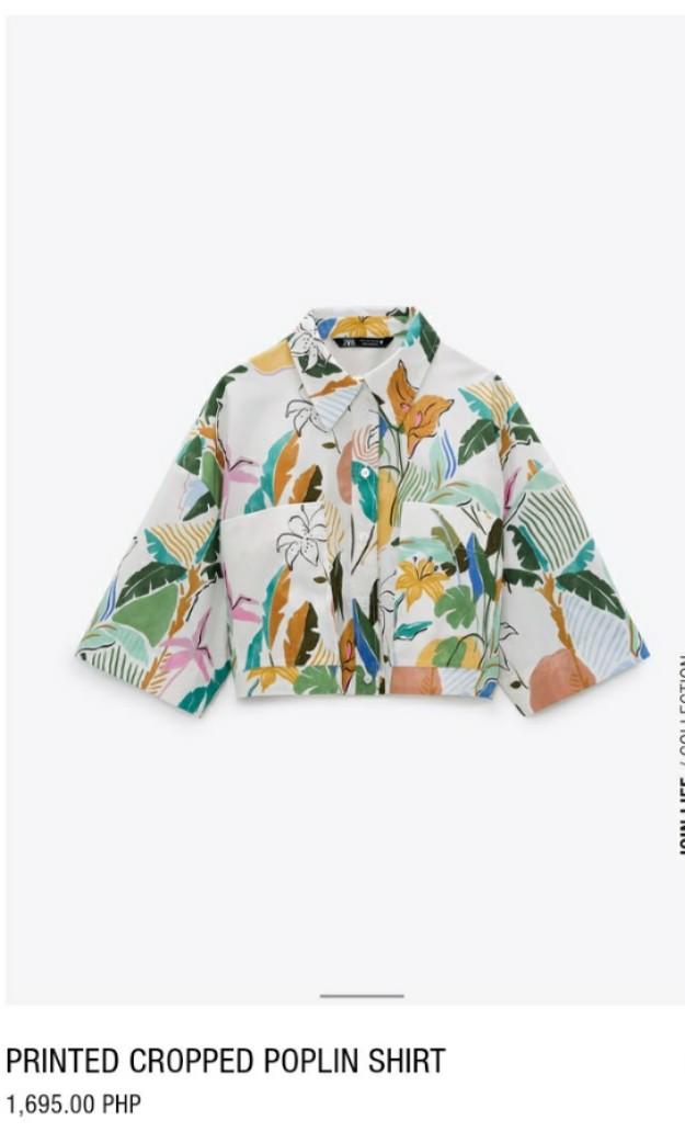 BNWT ZARA CROPPED POPLIN SHIRT, Women's 