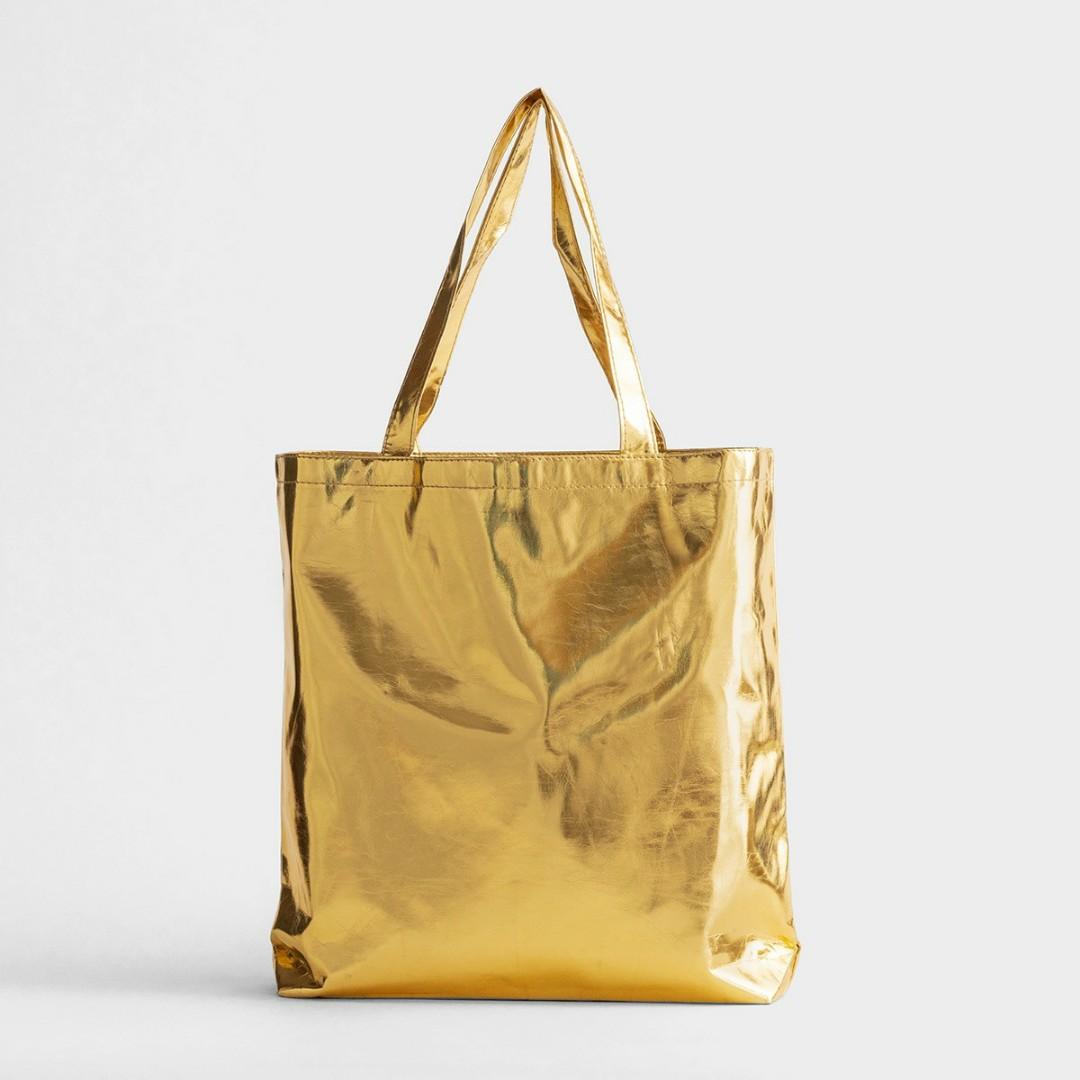 Gold tote top bags cheap