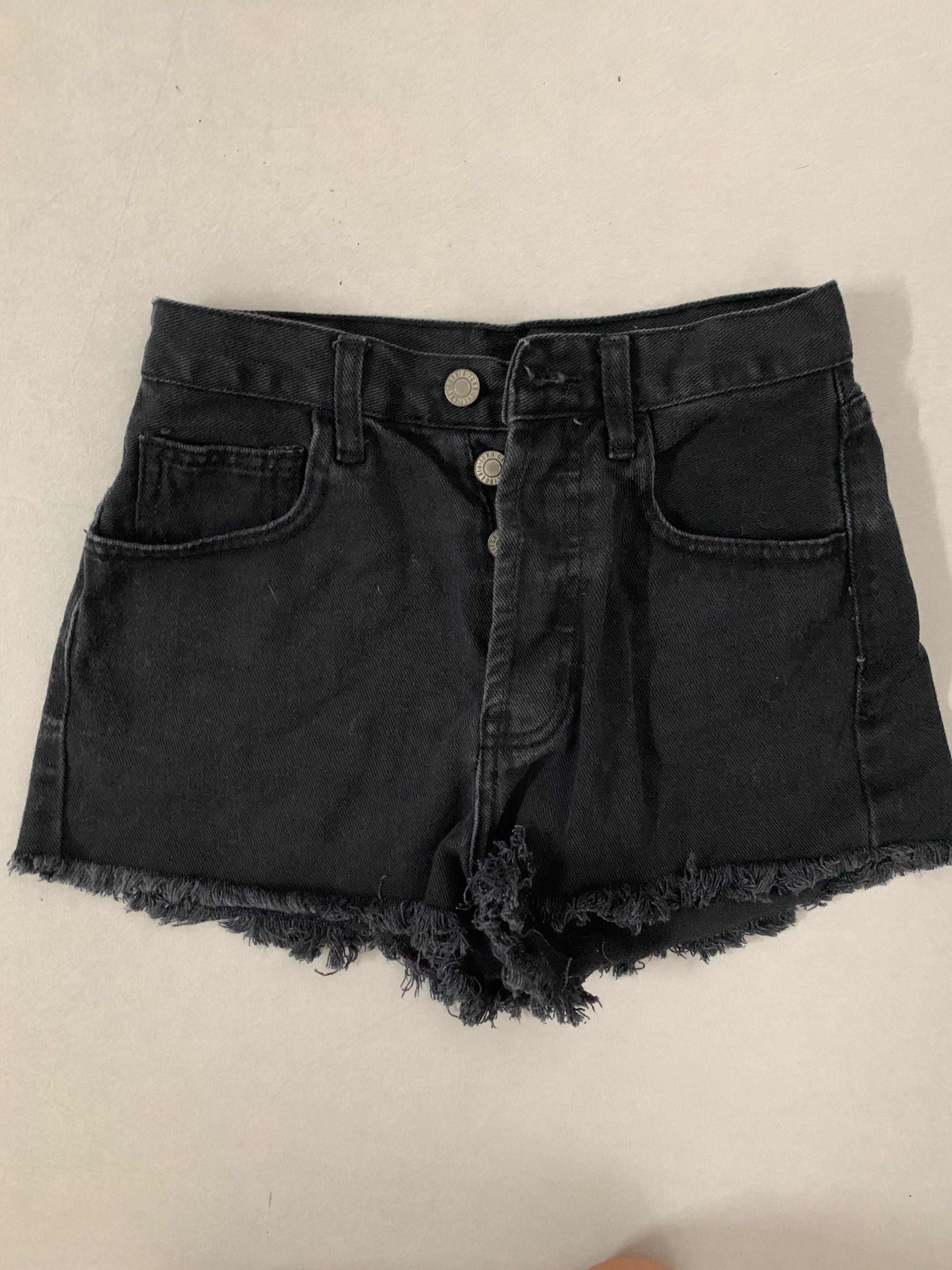 Brandy Melville Black Denim Shorts Women s Fashion Bottoms