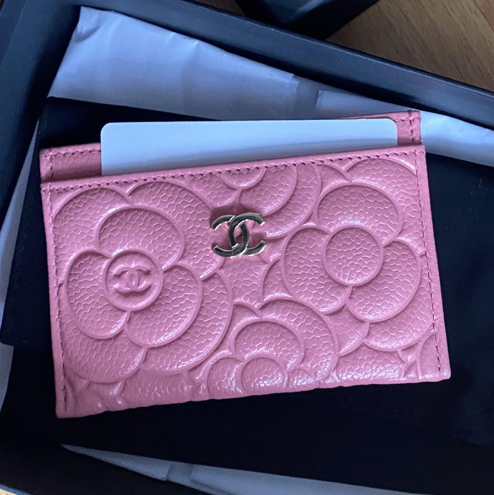 Chanel card light pink card holder, Luxury, Bags & Wallets on Carousell