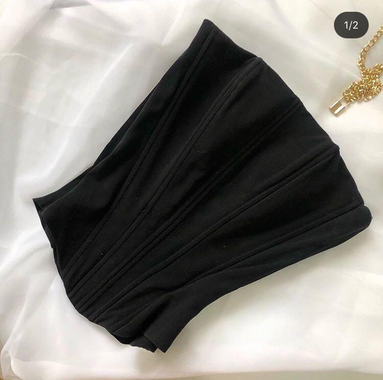 black and gold corset top