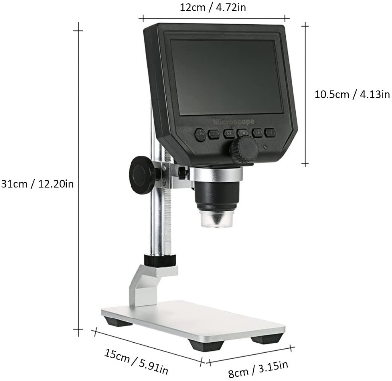 Digilife Digital USB Microscope,600X 4.3'' HD 3.6MP LCD Continuous