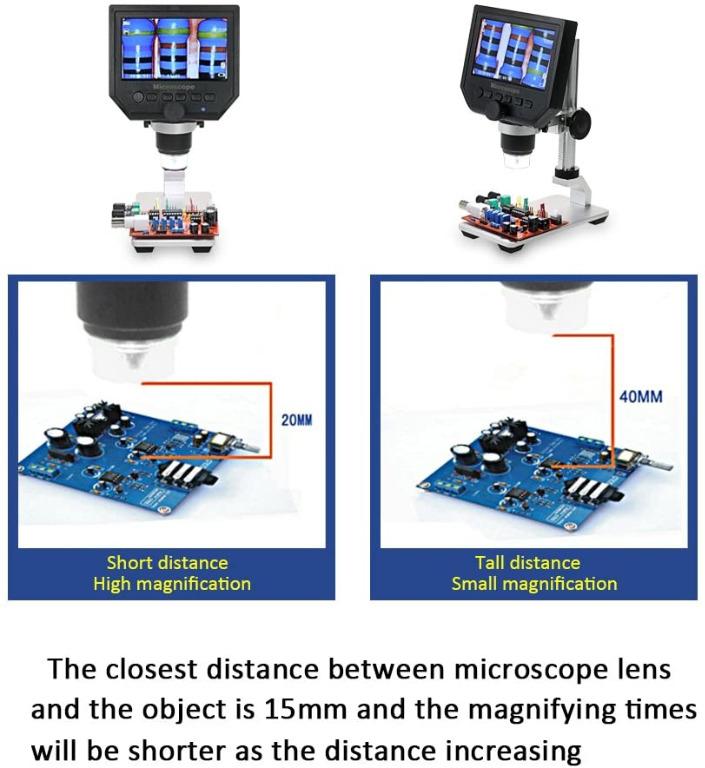 Digilife Digital USB Microscope,600X 4.3'' HD 3.6MP LCD Continuous ...