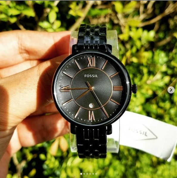 Original Fossil Women s Jacqueline Black Stainless Steel ES3614