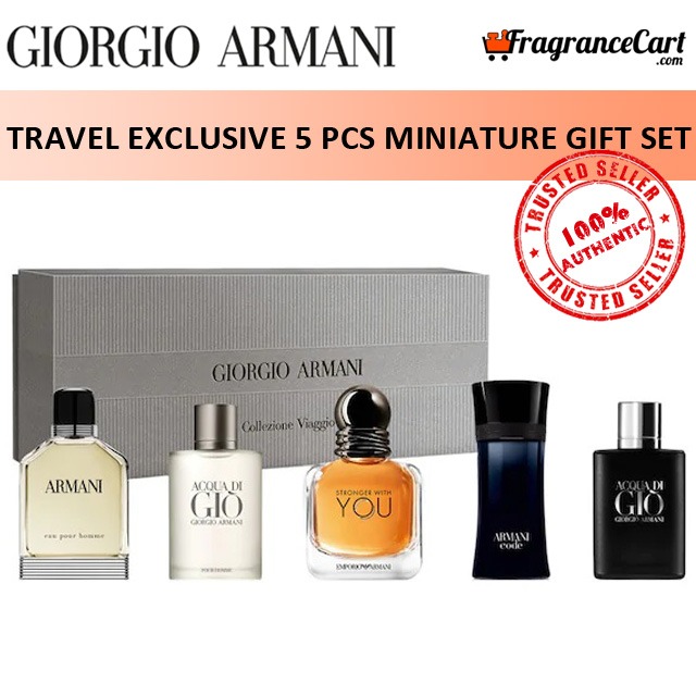Giorgio Armani Travel Exclusive 5 Pcs Miniature Gift Set for Men GiftSet Collection Brand New 100 Authentic Perfume Fragrance