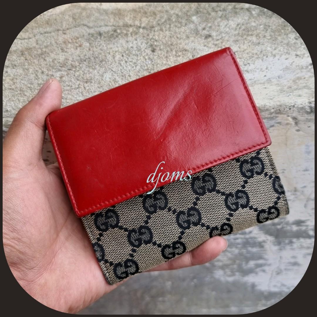 Red Original GG Supreme Canvas French Flap Wallet