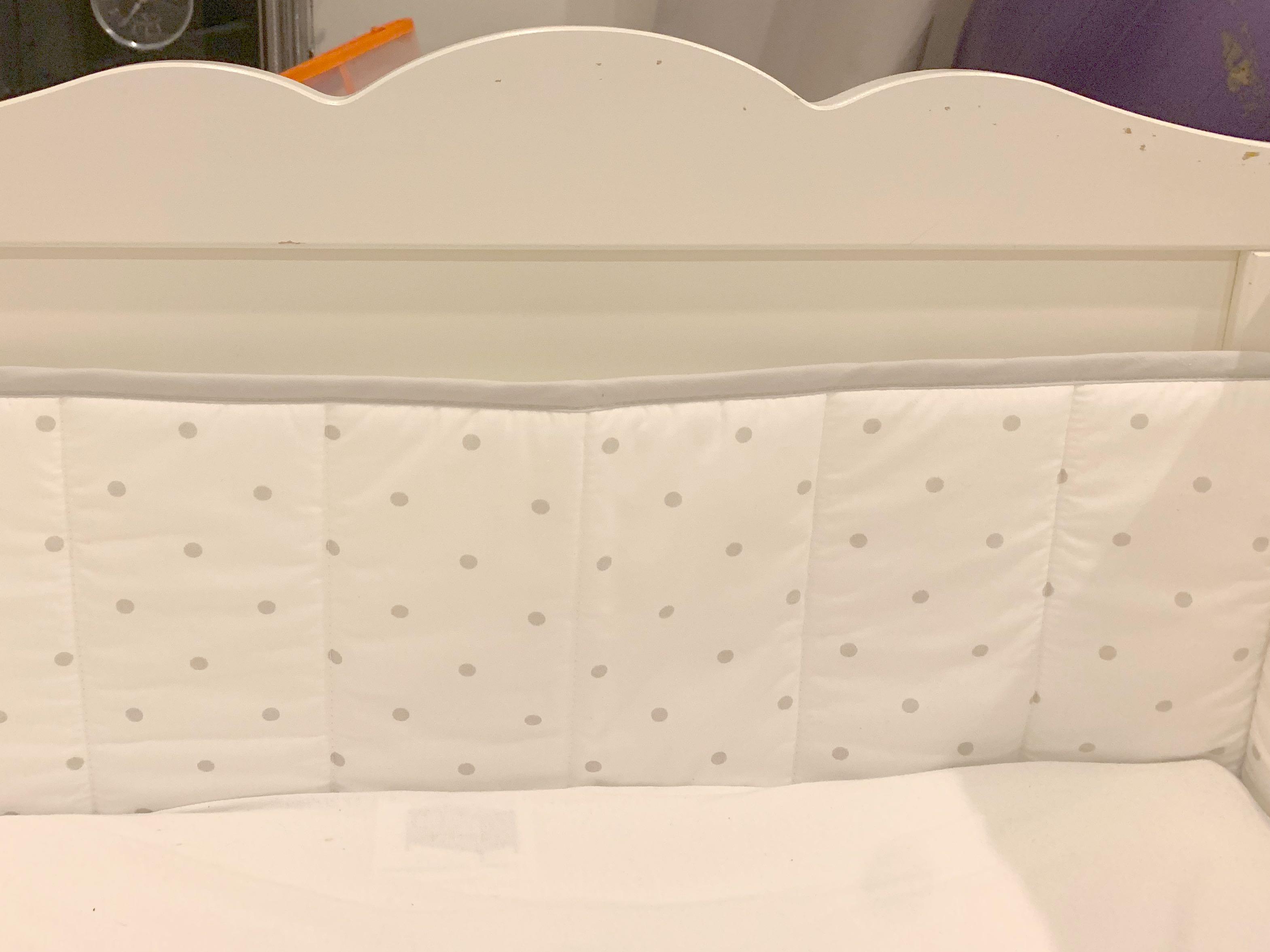 Hensvik ikea baby cot with skirting and cot bumper, Babies & Kids, Cots