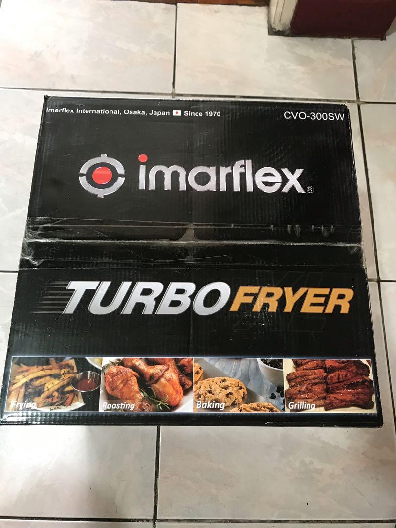 IMARFLEX TURBO FRYER (Category: Cookware & Accessories) located in Pasay City. Submitted by kkalien (Listing ID 1076212262, Image 3). Description: ‼️IMARFLEX TURBO FRYER 3L‼️ 🌟BRAND NEW🌟 Good for frying, roasting, baking, and grilling. 🍟🍗 Product details: Air Duct Design Variable Temperature Control Rapid Air Circulation Technology Stainless Steel Grill Basket Cool Touch Body 3.0 Liter Capacity Oil-Free Cooking Non-stick Cavity 1450 Watts Shi