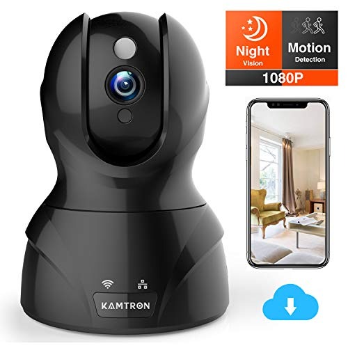 KAMTRON WiFi Security Camera with 350 ° / 100 ° Swivel, Monitor with Motion Detection, Two Way