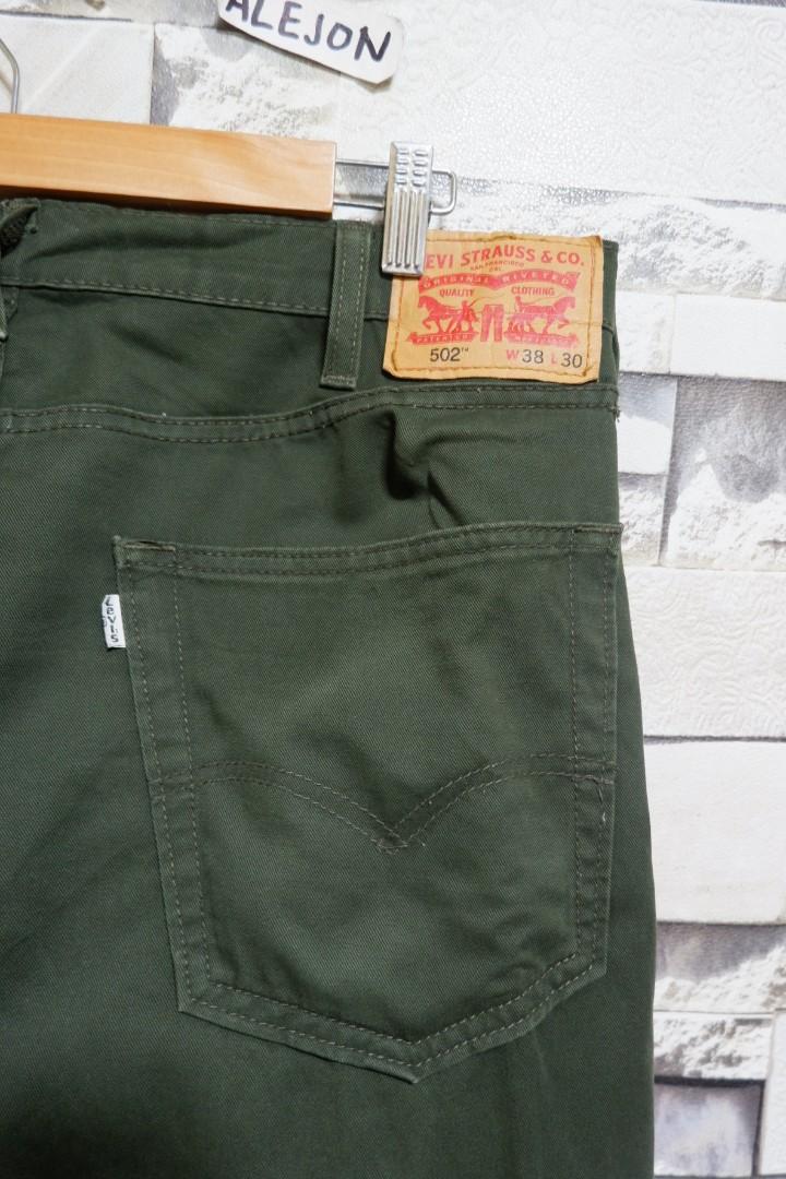 LEVI'S 502 OLIVE GREEN PANTS, Men's Fashion, Bottoms, Jeans on Carousell