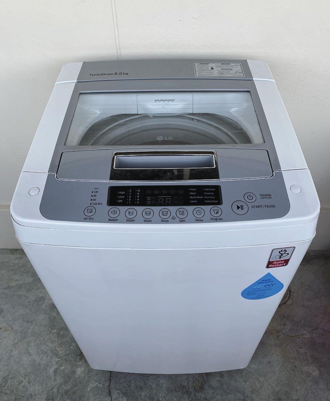 LG Turbo Drum Top Load Washing Machine 8kg, TV & Home Appliances
