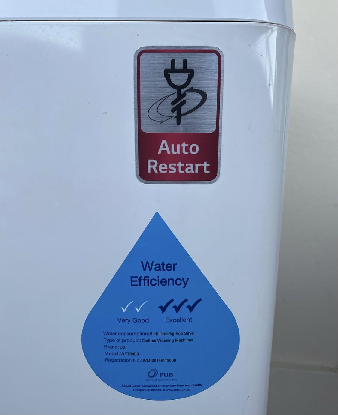 LG Turbo Drum Top Load Washing Machine 8kg, TV & Home Appliances