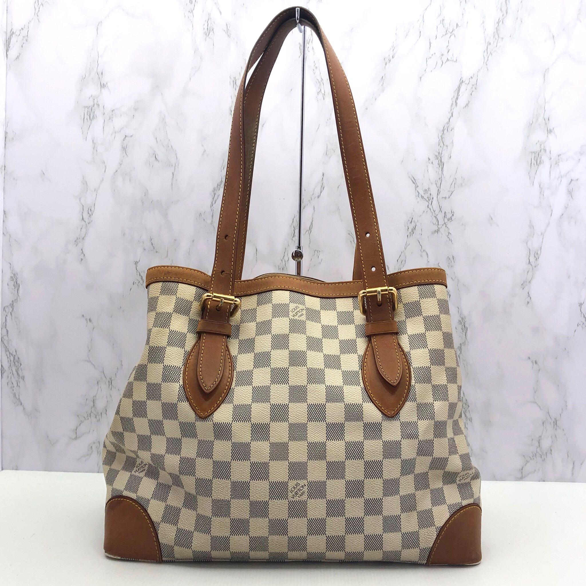 LOUIS VUITTON Damier Azur Hampstead MM Tote Bag N51206 LV Auth