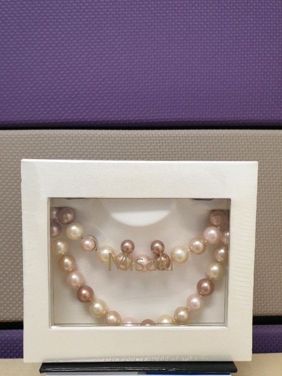 Misaki Pearl Necklace Earrings Set, Women's Fashion, Jewelry