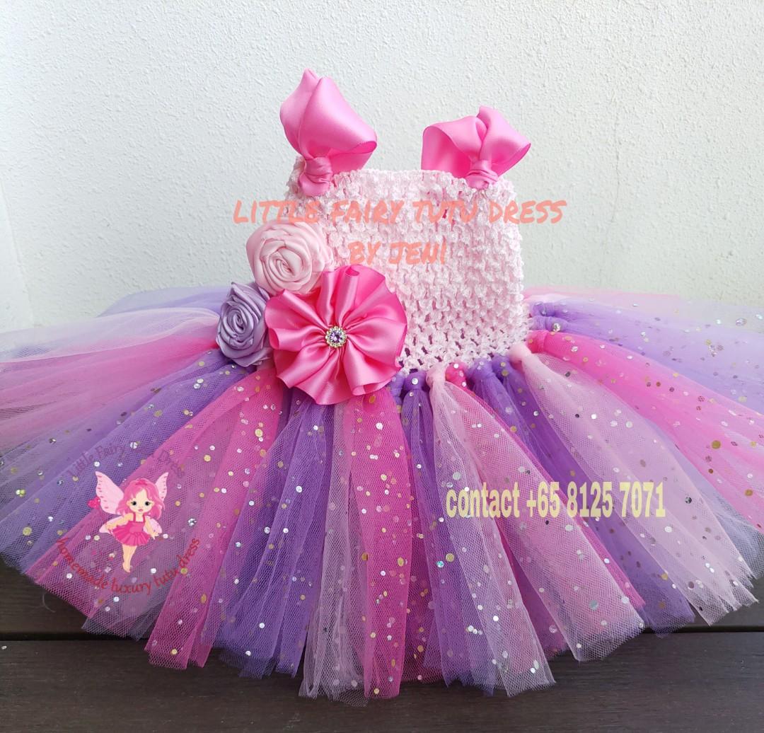 New born to 9 months dress pink and purple baby dress baby
