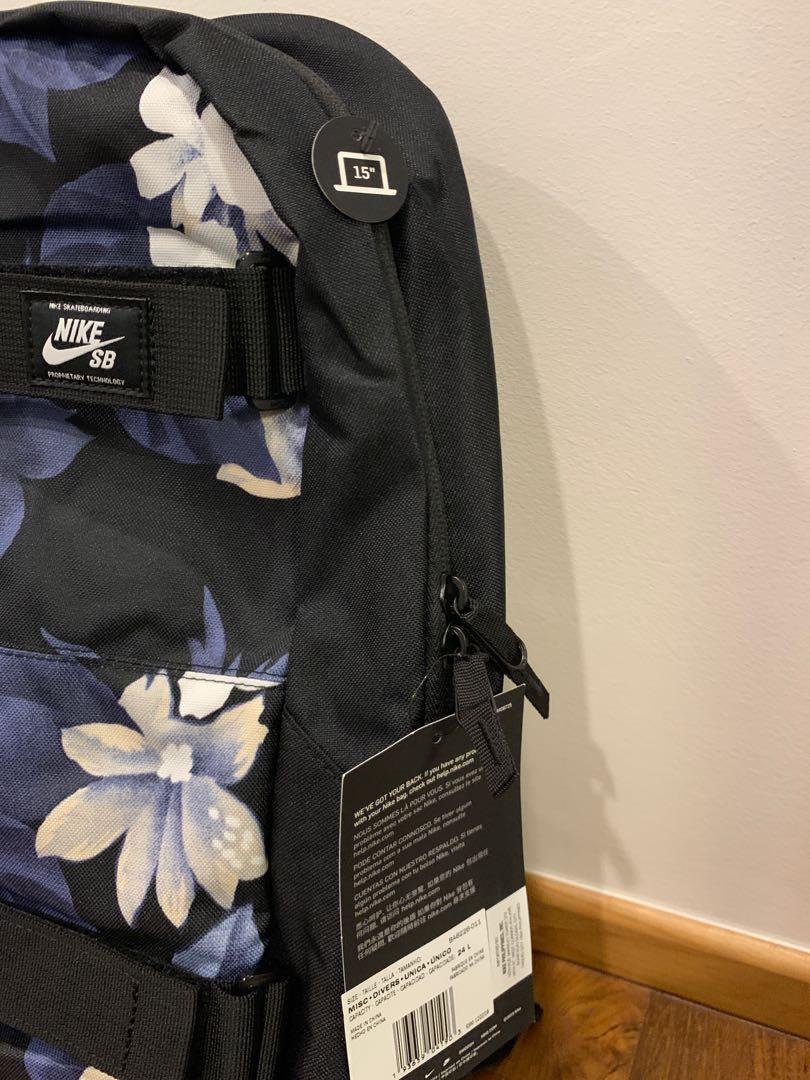 Nike Sb Floral Bag Backpack Vintage 80s Inspired Graphic Prints Men S Fashion Bags Wallets Backpacks On Carousell