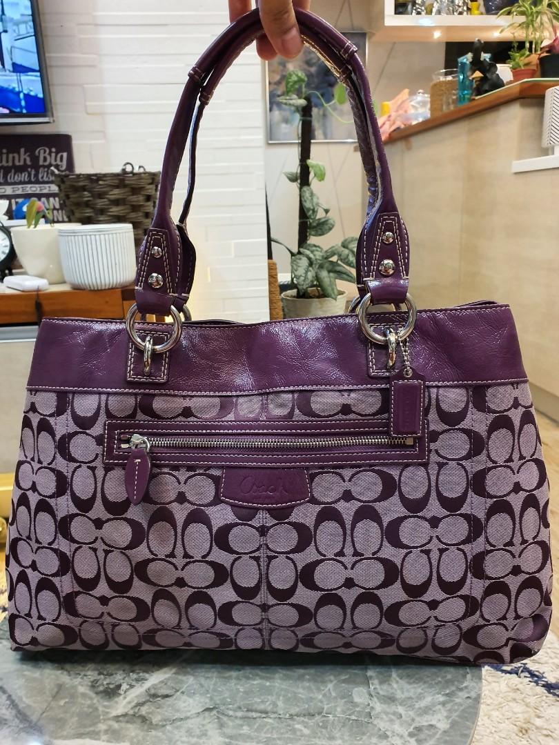 Orig Coach Purple monogram Large Tote Shoulder bag, Women's Fashion, Bags &  Wallets, Shoulder Bags on Carousell