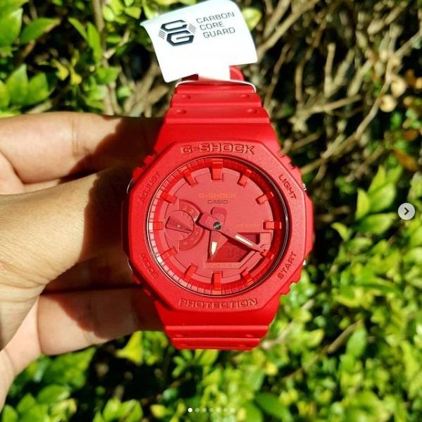 Original G Shock Red Ga 2100 4ajf Carbon Core Guard Japan Set Women S Fashion Watches Accessories Watches On Carousell