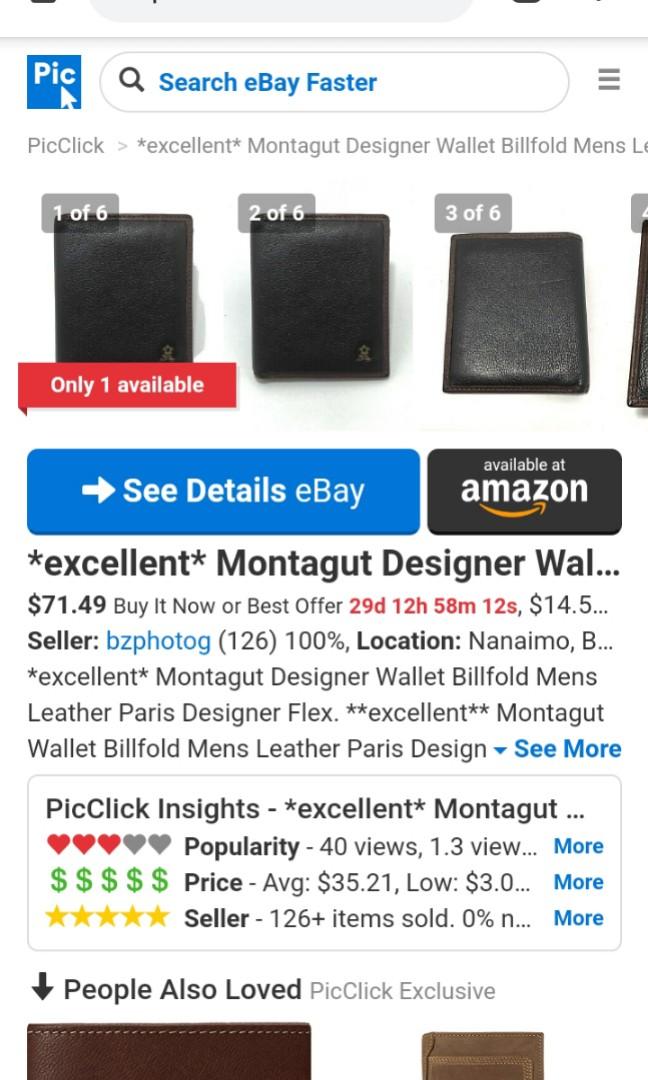 Montagut Designer Wallet Billfold Mens Leather Paris Designer