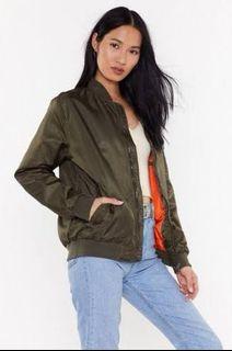 Oversized Khaki bomber jacket