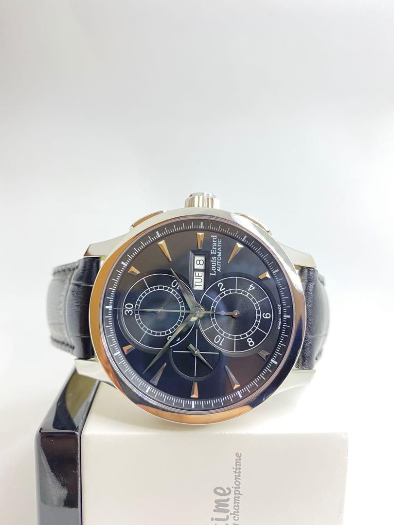 Pre Owned Louis Erard Chrono 1931 1.4050 Black Dial Automatic Steel Casing Leather