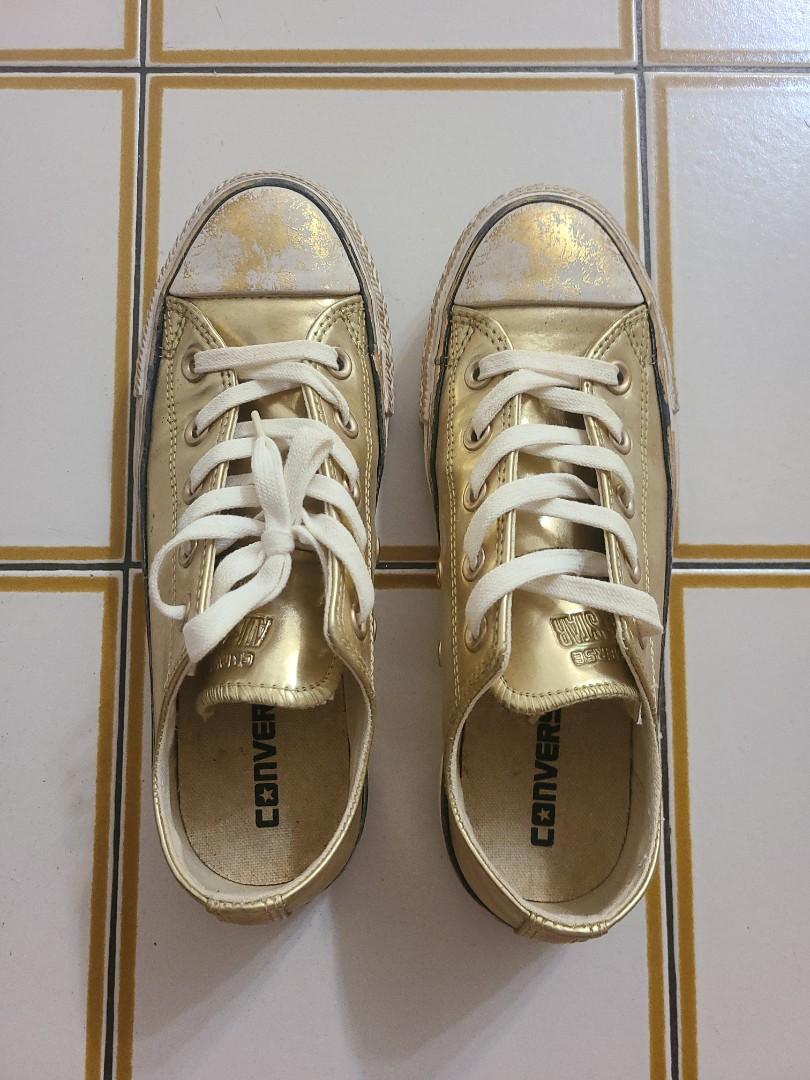 Gold converse new arrivals shoes