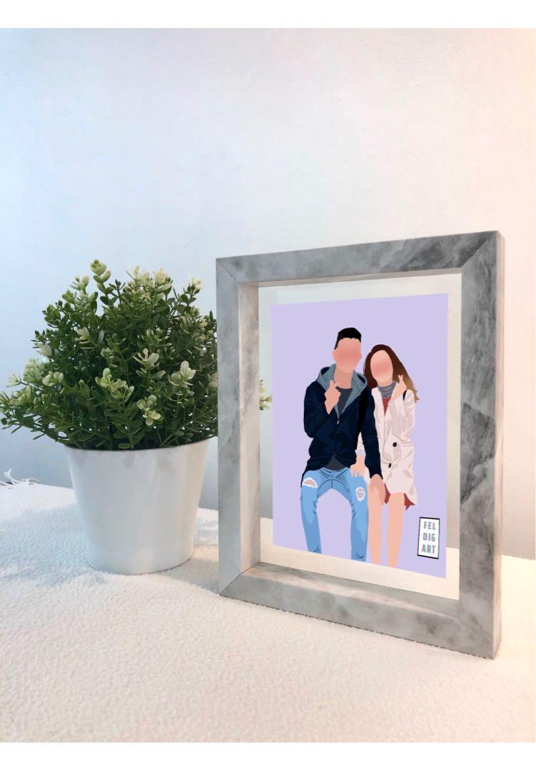 Customised Illustration Marble Frame Rectangle Hobbies Toys Stationery Craft Art Prints On Carousell