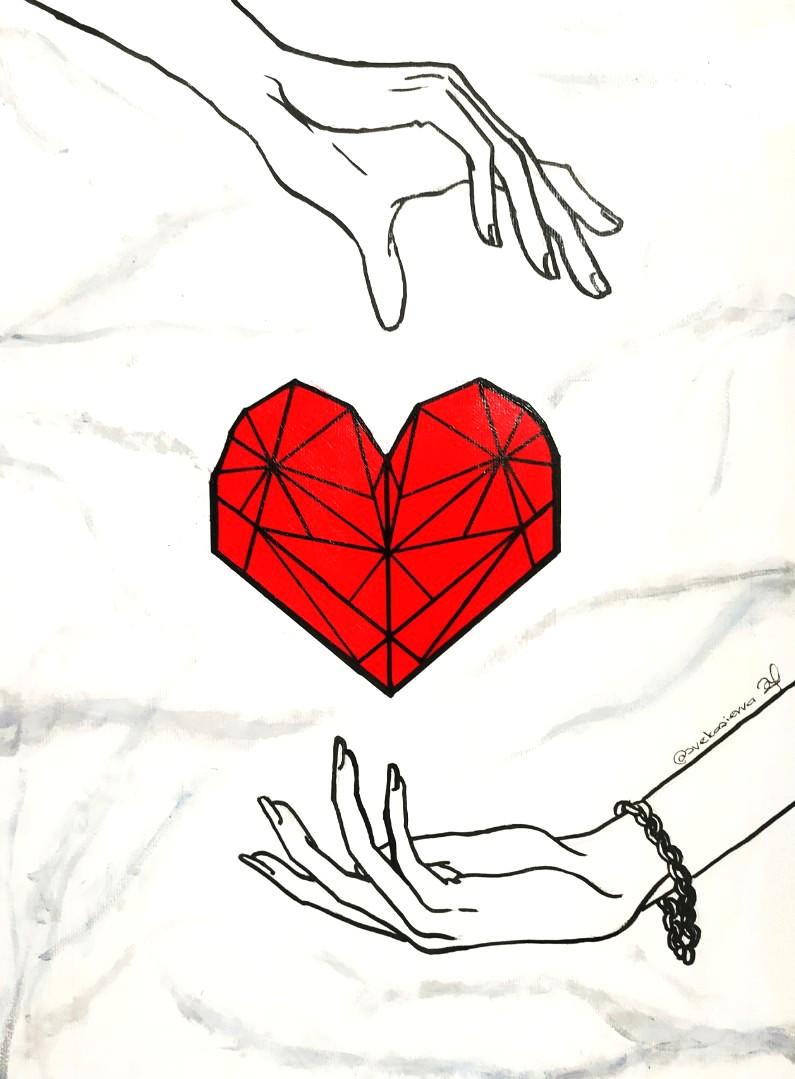 Red Diamond Heart Design Craft Artwork On Carousell Red Diamond Heart Design Craft Artwork On Carousell