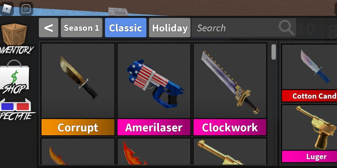 Roblox Murder Mystery 2 MM2 Winters Edge Godly Knifes and Guns.