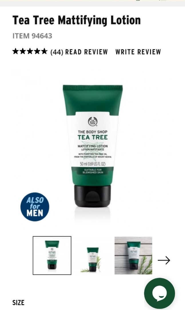 tea tree mattifying lotion
