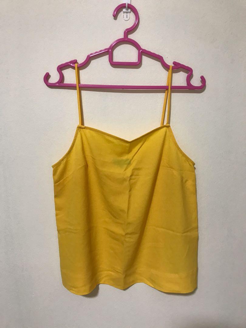 yellow spaghetti strap top
