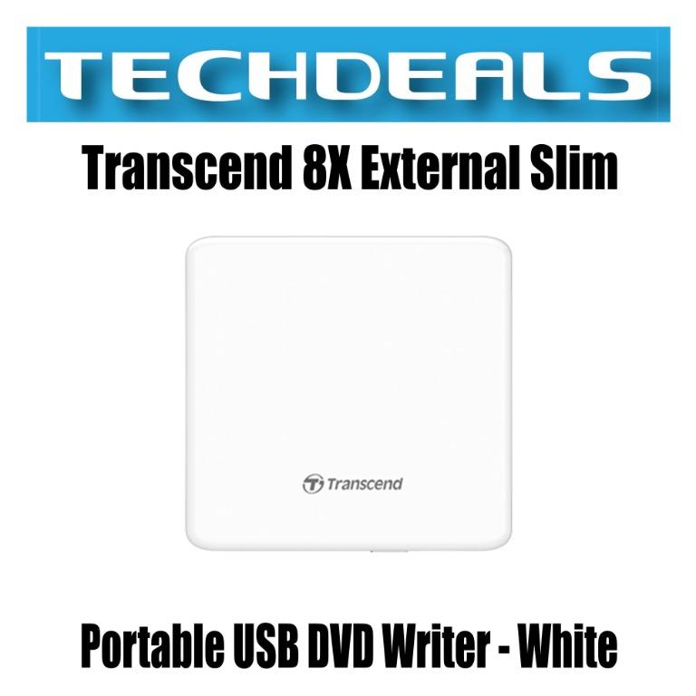Transcend 8x External Slim Portable Usb Dvd Writer White Black Computers Tech Parts Accessories Hard Disks Thumbdrives On Carousell